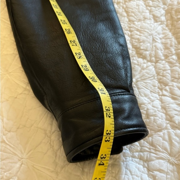 😎⭐️ SALE-Towne by London Fog Vintage Black Leather Bomber Jacket XL INSULATED - Picture 7 of 16
